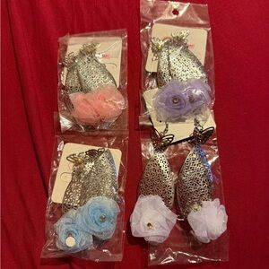 Elegant Silver and Pastel Flower Earrings